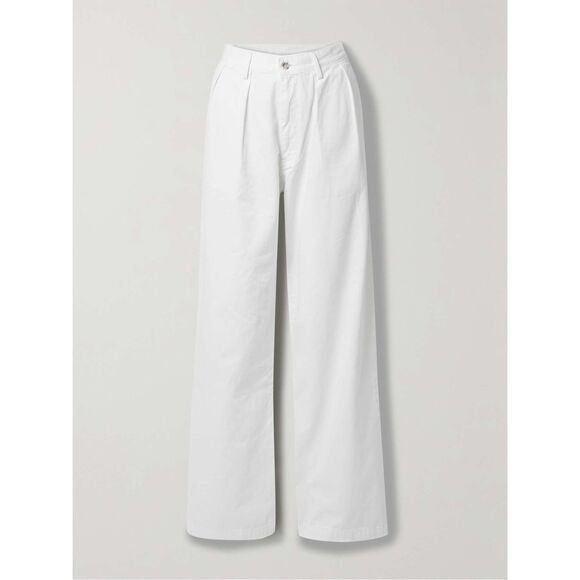 Denimist Women's White Wide Leg Relaxed Blair Double Pleated Pant Size 32 NWOT - Picture 1 of 14